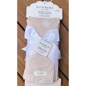 Bonbini Baby Crib Blanket Knitted Pink Cotton Rayon From Bamboo Ultra Soft New